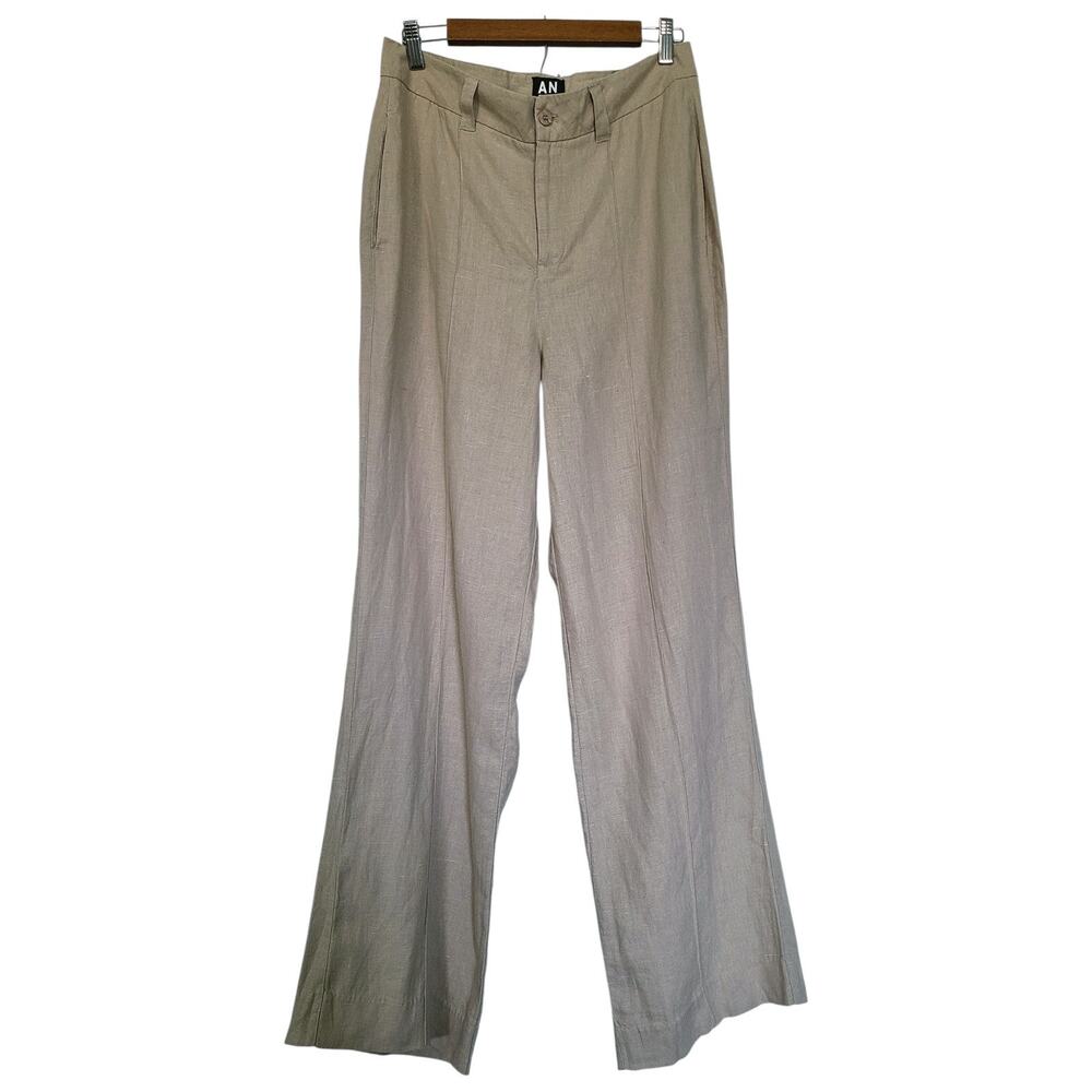 Alp N Rock ANR+ Bianca Linen Pants Beige Wide Leg Size Large NWOT
